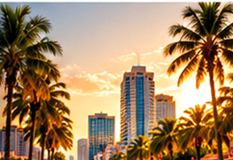 Palm-lined city street in Florida